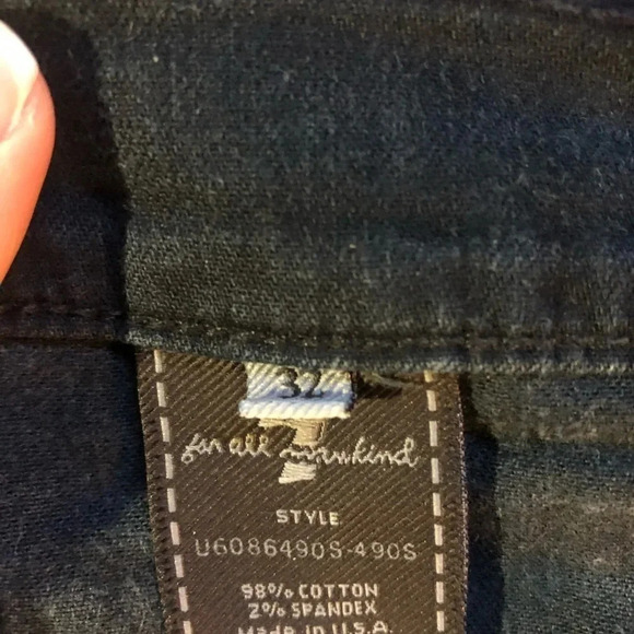 7 For All Mankind black straight leg jeans - Picture 4 of 6